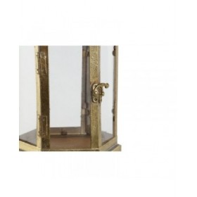 Portacandele Home ESPRIT Dorato Metallo Cristallo 18 x 18 x 35,5 cm