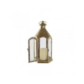 Portacandele Home ESPRIT Dorato Metallo Cristallo 18 x 18 x 35,5 cm