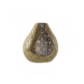 Portacandele Home ESPRIT Dorato Metallo Cristallo 12,5 x 11,5 x 13,5 cm