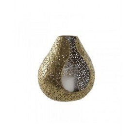 Portacandele Home ESPRIT Dorato Metallo Cristallo 12,5 x 11,5 x 13,5 cm