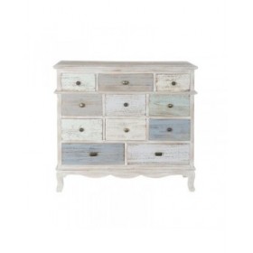 Cassettiera Home ESPRIT Azzurro Bianco Grigio chiaro Cottage 94 x 35 x 87 cm