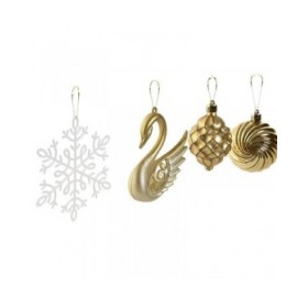 Palle di Natale Home ESPRIT Dorato Polietilene 28 x 7 x 40 cm (70 piezas)