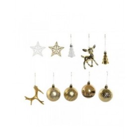 Palle di Natale Home ESPRIT Dorato Polietilene 28 x 6 x 24 cm (55 Pezzi)