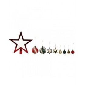 Palle di Natale Home ESPRIT Rosso Verde Polietilene 21 x 6,5 x 27 cm (53 Pezzi)