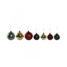 Palle di Natale Home ESPRIT Rosso Verde Polietilene 25 x 25 x 25 cm (41 Pezzi)