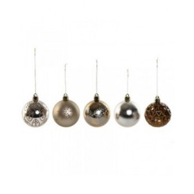 Palle di Natale Home ESPRIT Bronce Polietilene 16 x 16 x 26 cm (25 Pezzi)
