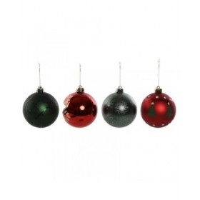 Palle di Natale Home ESPRIT Rosso Dorato Polietilene 32,5 x 8 x 32,5 cm (16 Pezzi)