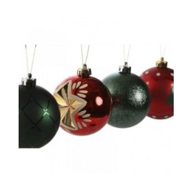 Palle di Natale Home ESPRIT Rosso Dorato Polietilene 32,5 x 8 x 32,5 cm (16 Pezzi)