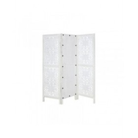 Paravento Home ESPRIT Bianco Legno di mango Specchio 152 x 2 x 182 cm