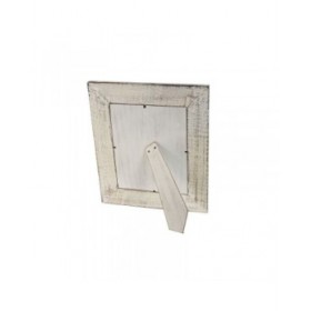 Cornice Portafoto Home ESPRIT Bianco Naturale Cristallo Legno di mango Indiano 31,5 x 2 x 36,5 cm
