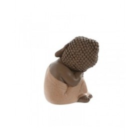 Statua Decorativa Home ESPRIT Arancio Corallo Lime Resina Buddha Orientale 8 x 8 x 12,5 cm (3 Unità)