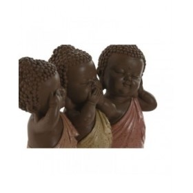 Statua Decorativa Home ESPRIT Arancio Corallo Lime Resina Buddha Orientale 15,5 x 6 x 13 cm