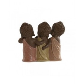 Statua Decorativa Home ESPRIT Arancio Corallo Lime Resina Buddha Orientale 15,5 x 6 x 13 cm