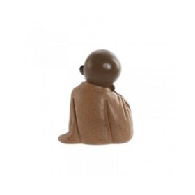 Statua Decorativa Home ESPRIT Arancio Corallo Lime Resina Frate Orientale 10,5 x 9 x 13,5 cm (3 Unità)