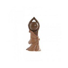 Statua Decorativa Home ESPRIT Arancio Corallo Lime Resina Frate Orientale 11,5 x 5,5 x 14,5 cm (3 Unità)