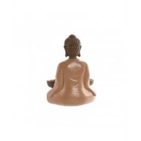 Statua Decorativa Home ESPRIT Arancio Corallo Lime Resina Buddha Orientale 19,5 x 16 x 25,5 cm (3 Unità)