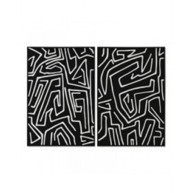 Quadro Home ESPRIT Bianco Nero Moderno 83 x 4 x 123 cm (2 Unità)