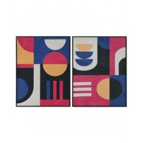 Quadro Home ESPRIT Azzurro Nero Moderno Città 63 x 3 x 83 cm (2 Unità)