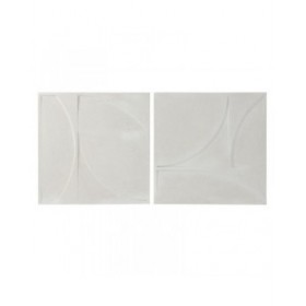 Decorazione da Parete Home ESPRIT Bianco Moderno 80 x 4 x 80 cm (2 Unità)