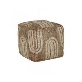 Poggiapiedi Home ESPRIT Beige Naturale 45 x 45 x 45 cm