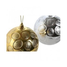 Palle di Natale Home ESPRIT Dorato Argentato PVC 20 x 10 x 30 cm (2 Unità)