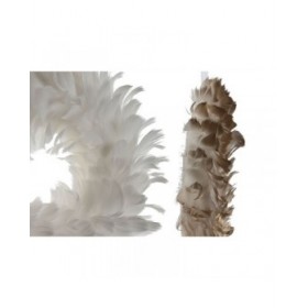 Ghirlanda di Natale Home ESPRIT Bianco Dorato Piuma 30 x 7 x 30 cm (2 Unità)