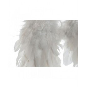 Decorazione pensile Home ESPRIT Bianco Dorato Piuma 28 x 4 x 33 cm (2 Unità)