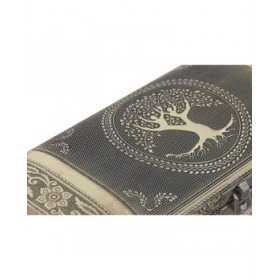 Scatola-Portagioie Home ESPRIT Bianco Champagne Legno Alluminio 22,5 x 10 x 6,5 cm