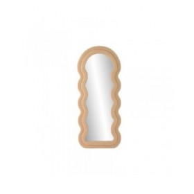 Specchio da parete Home ESPRIT Marrone Onde Velluto Scandi 75 X 4 X 177 cm