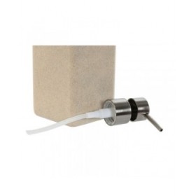 Dispenser di Sapone Home ESPRIT Crema Argentato Resina Polietilene 8 x 8 x 18 cm