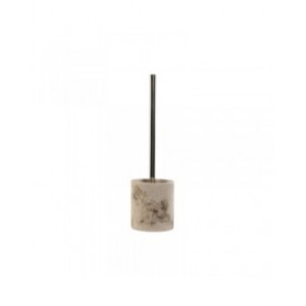 Scopino per il Bagno Home ESPRIT Crema Argentato Resina Polietilene 10,5 x 10,5 x 37 cm