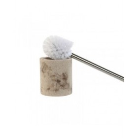 Scopino per il Bagno Home ESPRIT Crema Argentato Resina Polietilene 10,5 x 10,5 x 37 cm