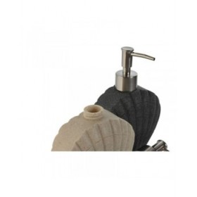 Dispenser di Sapone Home ESPRIT Grigio Crema Resina Polietilene 12 X 6 X 16,5 cm (2 Unità)
