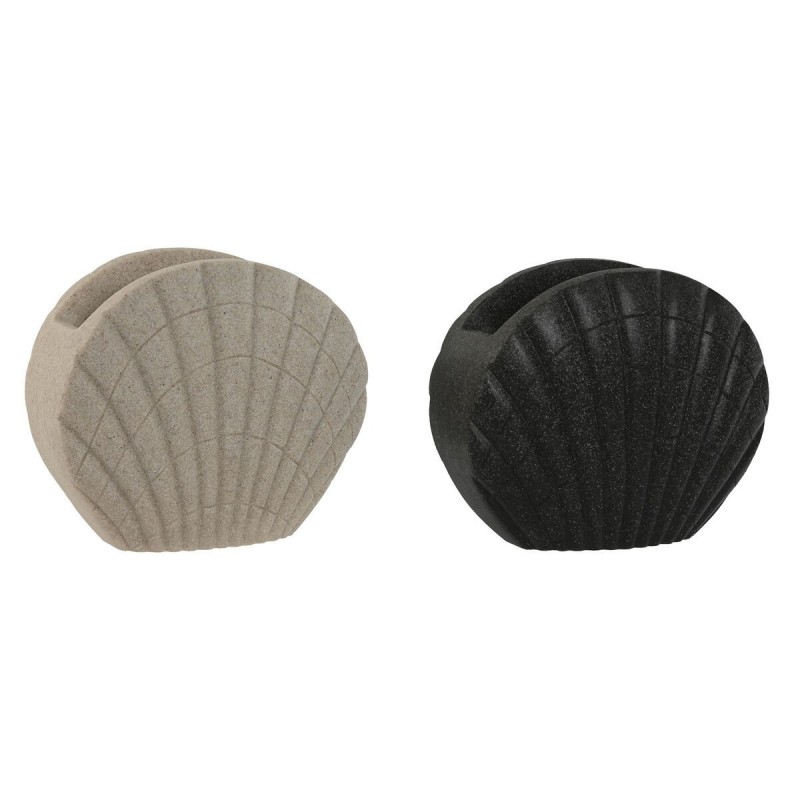 Bicchiere Home ESPRIT Grigio Crema Resina 12 X 6 X 10,5 cm (2 Unità)