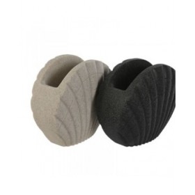 Bicchiere Home ESPRIT Grigio Crema Resina 12 X 6 X 10,5 cm (2 Unità)