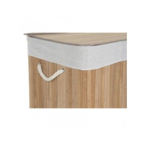 Cesto per i Panni Sporchi Home ESPRIT Bianco Naturale Bambù 140 L 60 x 40 x 60 cm