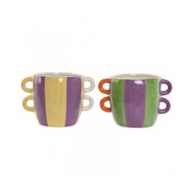 Vaso Home ESPRIT Multicolore Dolomite 22,5 X 16 X 15 cm (2 Unità)