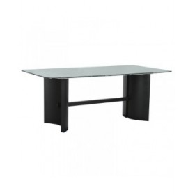 Tavolo da Pranzo Home ESPRIT Nero Verde Metallo Vetro Temperato 200 x 100 x 76 cm