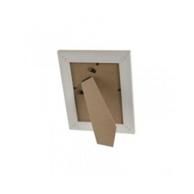 Cornice Portafoto Home ESPRIT Bianco Beige Cristallo polistirene Scandi 19 x 2 x 24 cm (4 Unità)