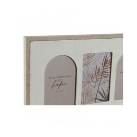 Cornice Portafoto Home ESPRIT Beige Cristallo Legno MDF Scandinavo 60 X 3 X 34 cm