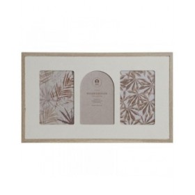 Cornice Portafoto Home ESPRIT Beige Cristallo Legno MDF Scandinavo 39 X 2 X 24 cm