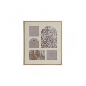 Cornice Portafoto Home ESPRIT Beige Cristallo Legno MDF Scandinavo 34 X 2 X 39 cm
