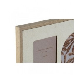 Cornice Portafoto Home ESPRIT Beige Cristallo Legno MDF Scandinavo 34 X 2 X 39 cm