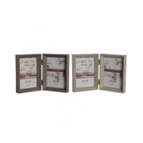 Cornice Portafoto Home ESPRIT Marrone Beige Cristallo polistirene Città 25 x 3 x 18 cm (2 Unità)