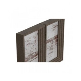 Cornice Portafoto Home ESPRIT Marrone Beige Cristallo polistirene Città 25 x 3 x 18 cm (2 Unità)