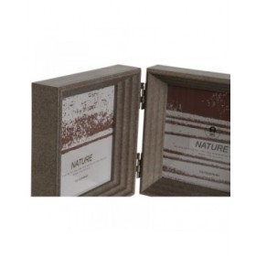 Cornice Portafoto Home ESPRIT Marrone Beige Cristallo polistirene 38 X 3 X 12 cm (2 Unità)