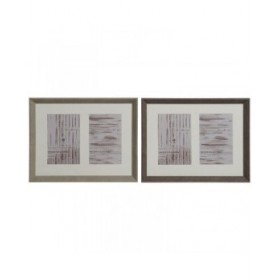 Cornice Portafoto Home ESPRIT Bianco Marrone Naturale Cristallo polistirene Città 29 X 3 X 23 cm (2 Unità)
