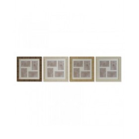 Cornice Portafoto Home ESPRIT Marrone Beige Naturale Avorio Cristallo polistirene Scandinavo 38 x 2 x 38 cm (4 Unità)