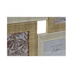 Cornice Portafoto Home ESPRIT Beige Naturale Cristallo polistirene Scandinavo 36 X 2 X 36 cm