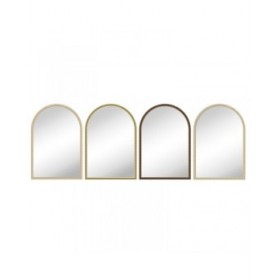 Specchio da parete Home ESPRIT Beige Naturale Scandi 60 x 2 x 90 cm (4 Unità)